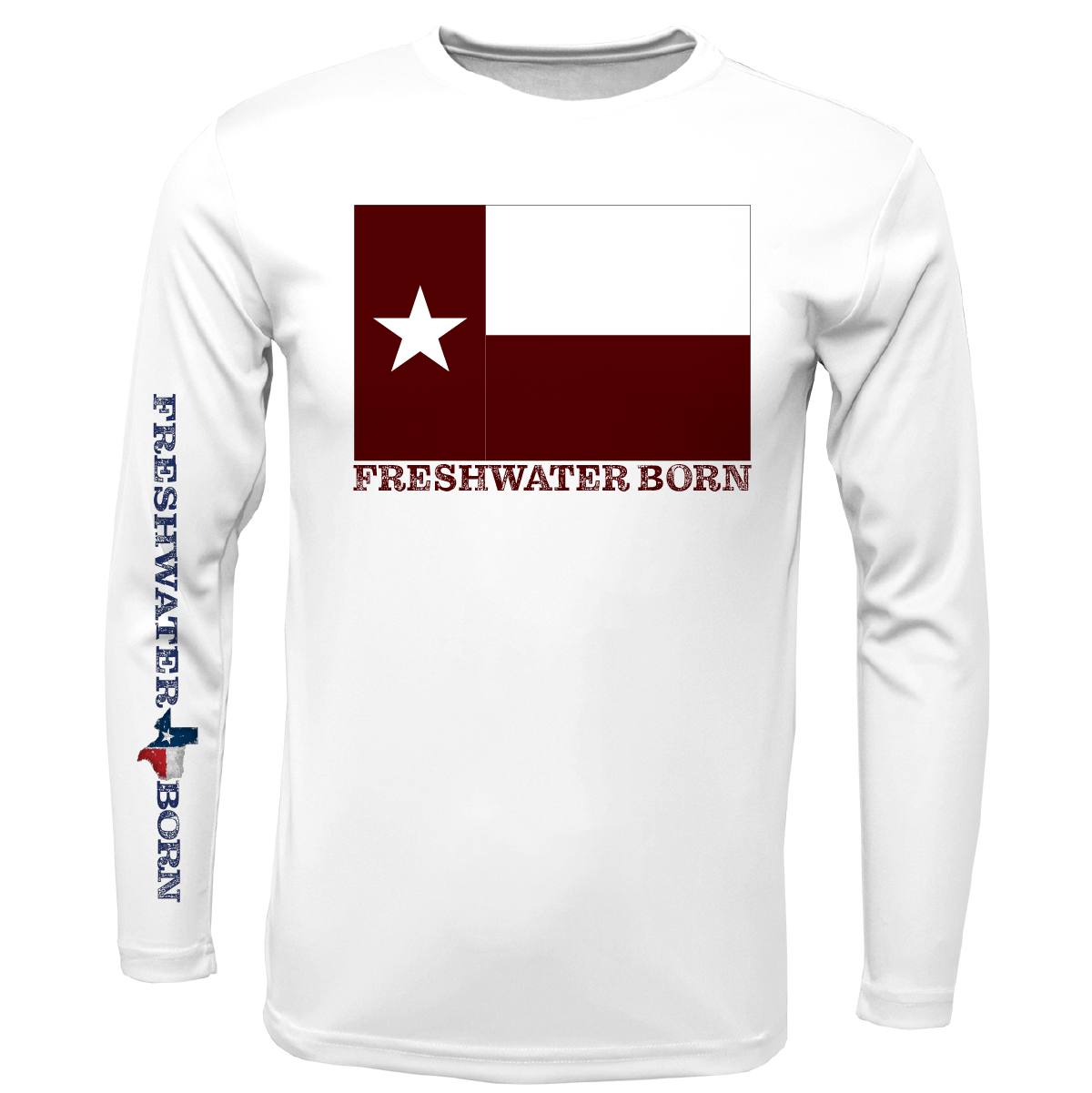 Texas A&M Edition Freshwater Born Boy's Long Sleeve UPF 50+ Dry- Fit Shirt