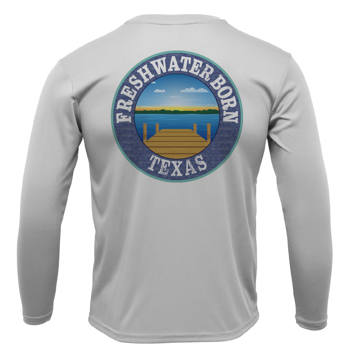 Texas Flag Freshwater Born Men's Long Sleeve UPF 50+ Dry-Fit Shirt
