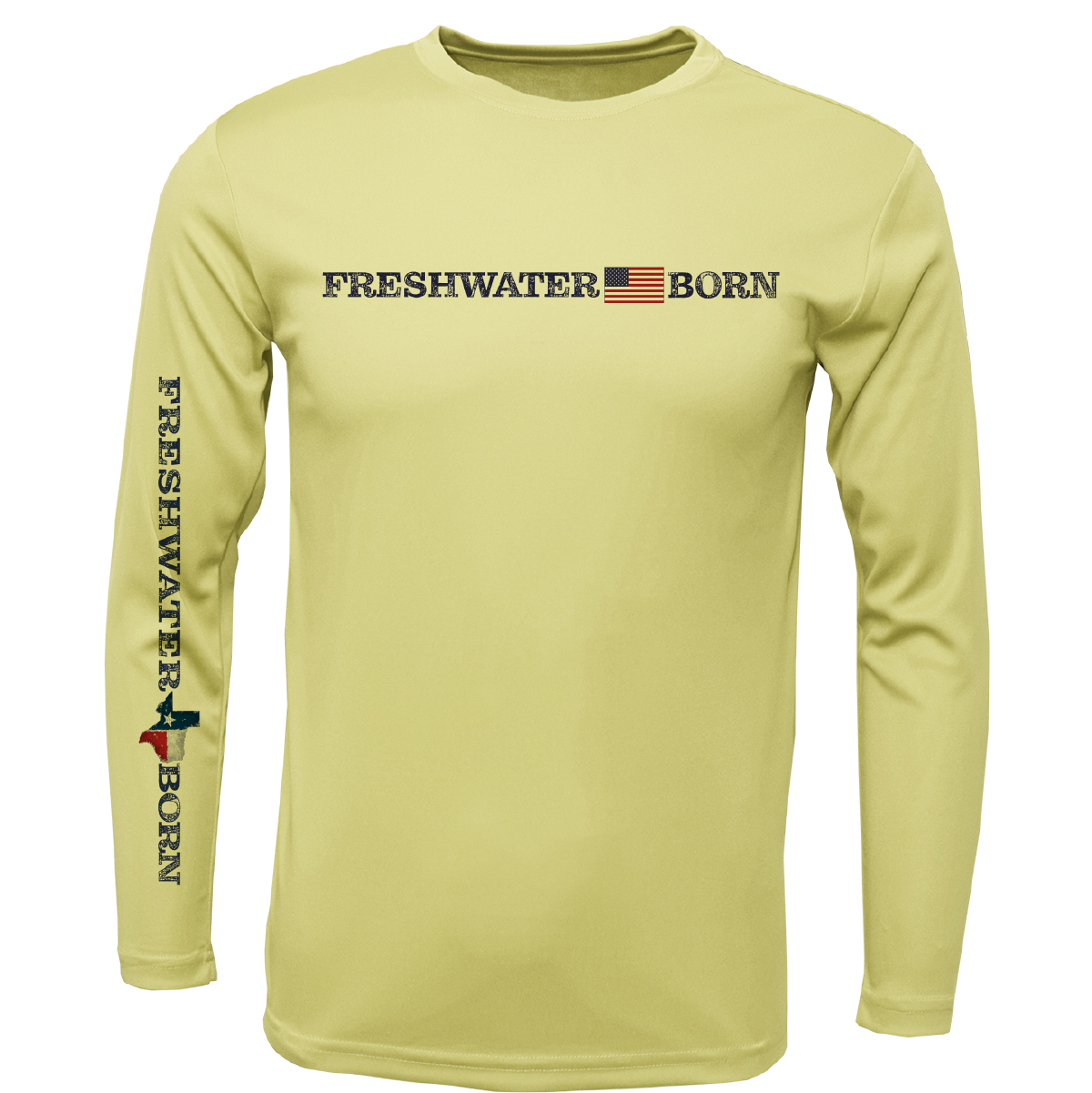 Texas Freshwater Born Linear Logo Boy's Long Sleeve UPF 50+ Dry-Fit Shirt