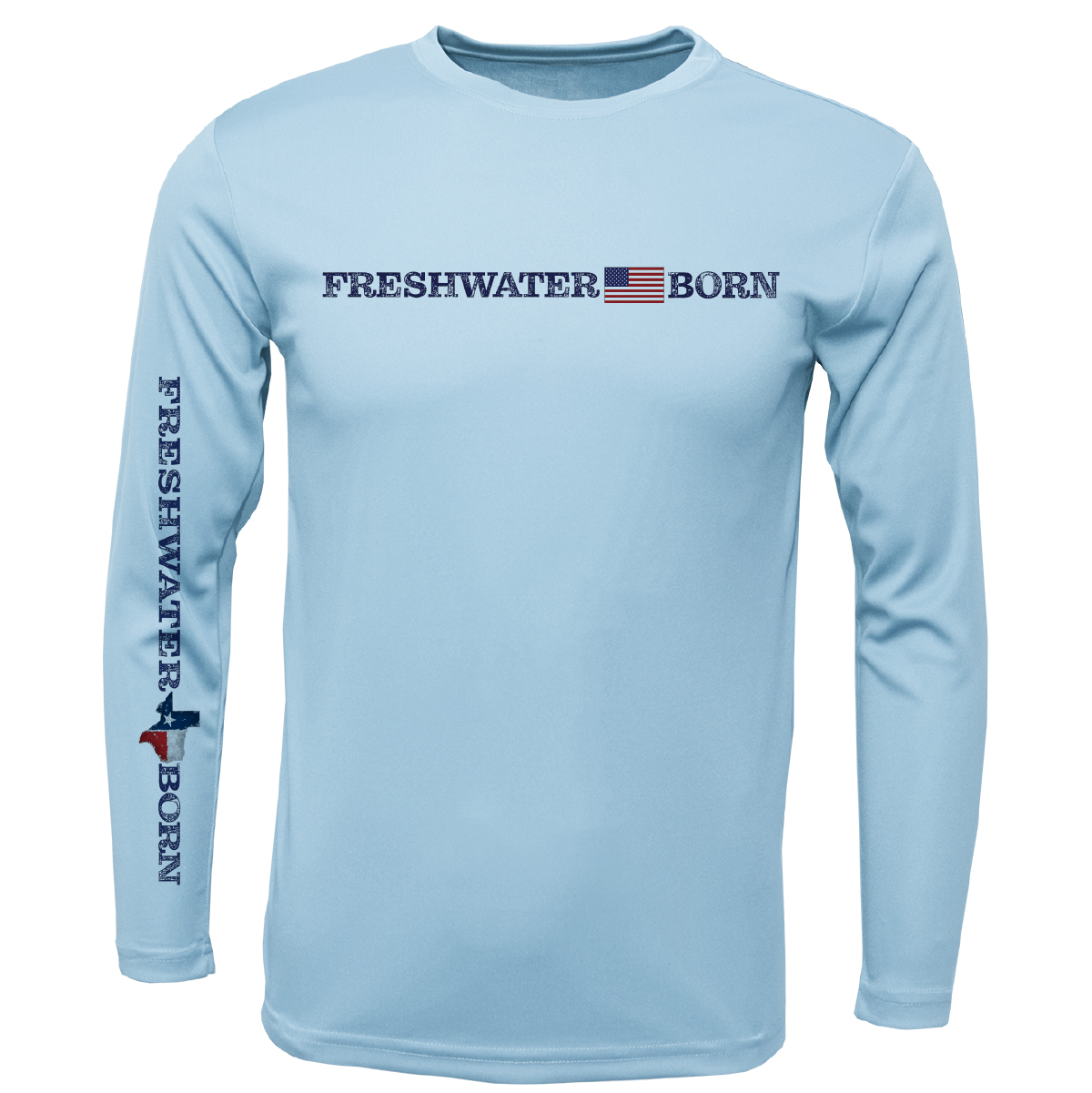 Texas Freshwater Born Linear Logo Men's Long Sleeve UPF 50+ Dry-Fit Shirt