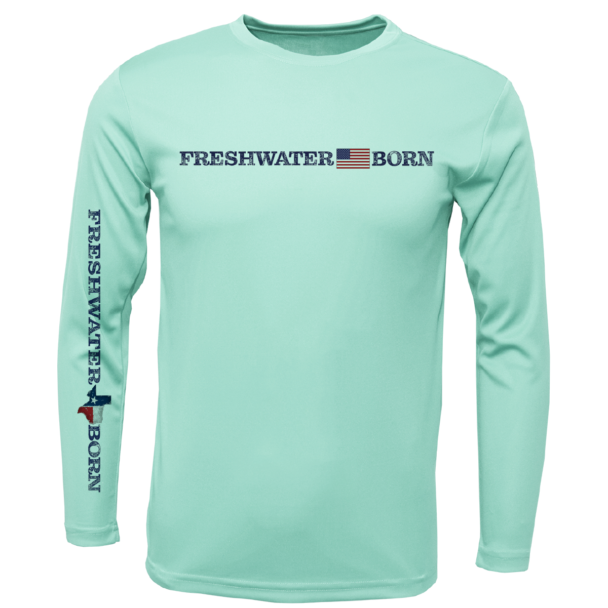 Texas Freshwater Born Linear Logo Boy's Long Sleeve UPF 50+ Dry-Fit Shirt