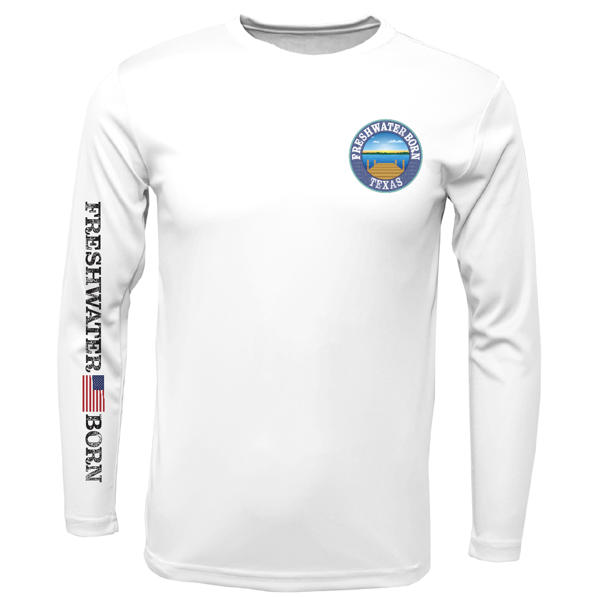 Texas Freshwater Born "Surrender The Booty" Men's Long Sleeve UPF 50+ Dry-Fit Shirt