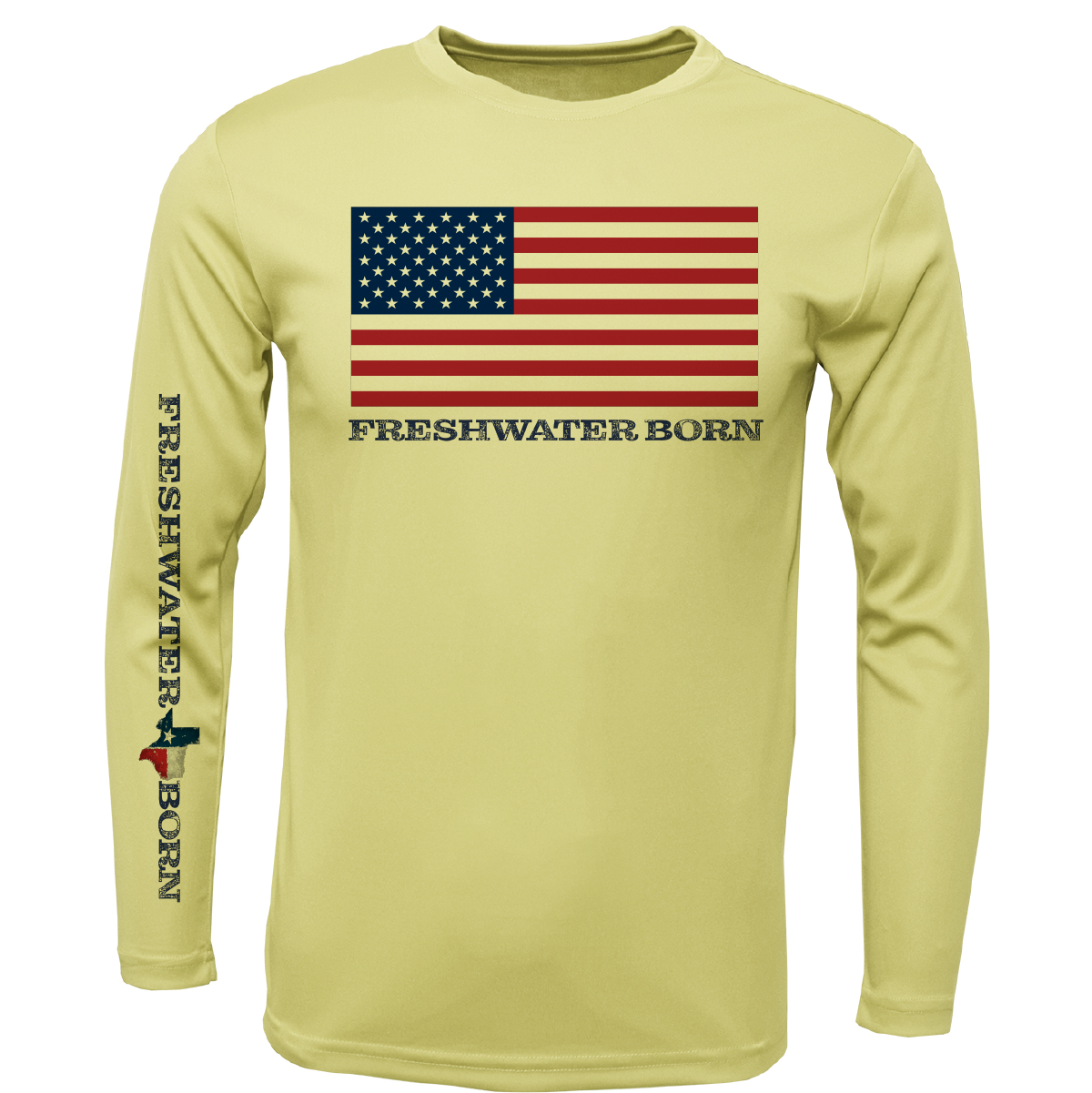 Texas USA Freshwater Born Girl's Long Sleeve UPF 50+ Dry-Fit Shirt