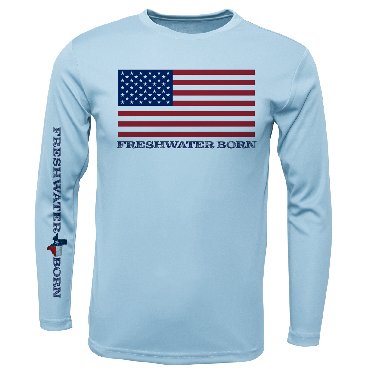 Texas USA Freshwater Born Men's Long Sleeve UPF 50+ Dry-Fit Shirt