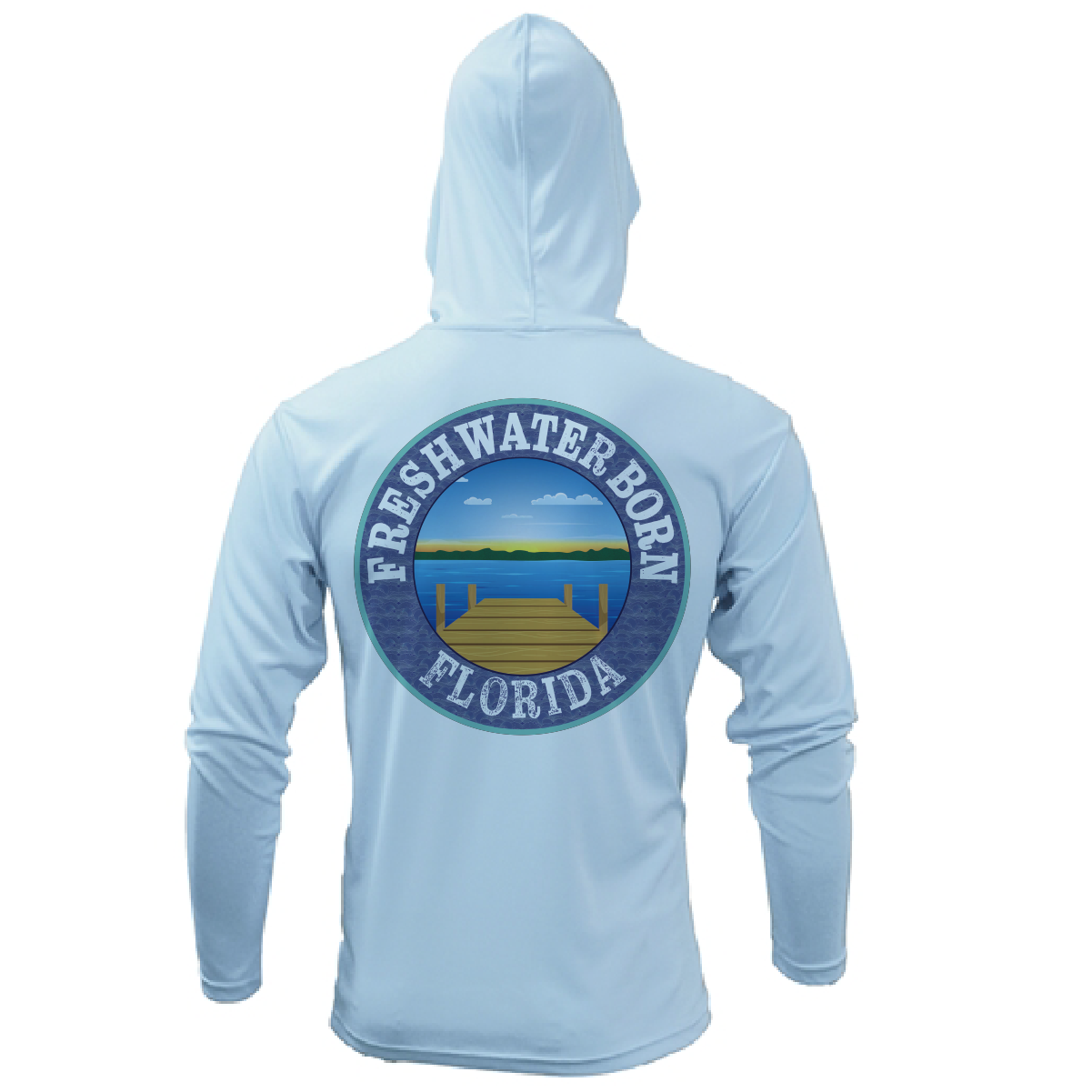Florida USA Freshwater Born Men's Long Sleeve UPF 50+ Dry-Fit Hoodie