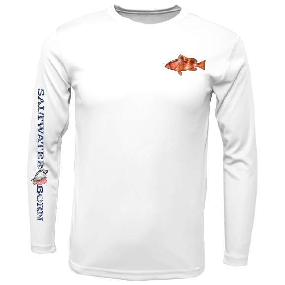 Grouper on Chest Long Sleeve UPF 50+ Dry-Fit Shirt
