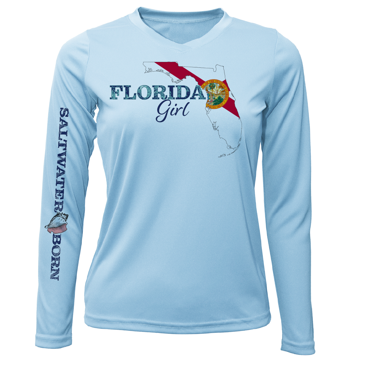 Linear Logo Stuart Florida Girl Long Sleeve UPF 50+ Dry-Fit Shirt