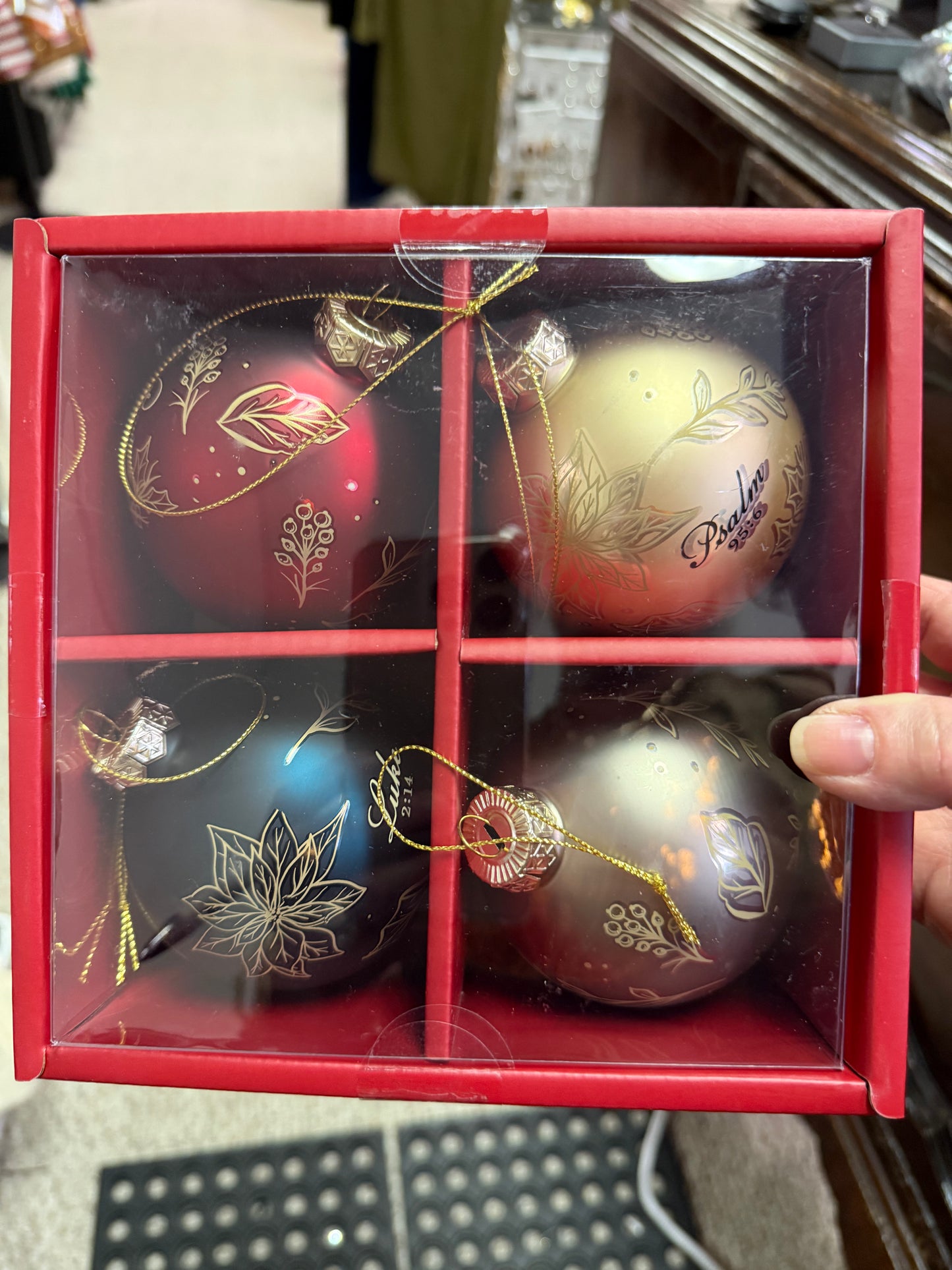 Christian Art Gifts - Ornament Set 4pc Traditional Christmas