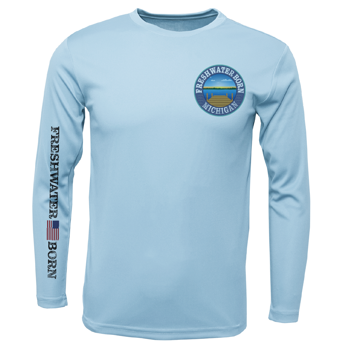 Michigan Freshwater Born "Surrender The Booty" Men's Long Sleeve UPF 50+ Dry-Fit Shirt