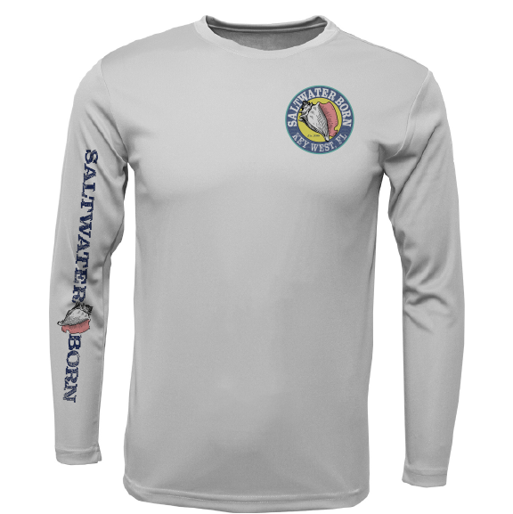 Key West, FL Island Time Men's Long Sleeve UPF 50+ Dry-Fit Shirt