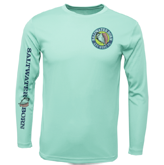 Key West, FL Island Time Men's Long Sleeve UPF 50+ Dry-Fit Shirt