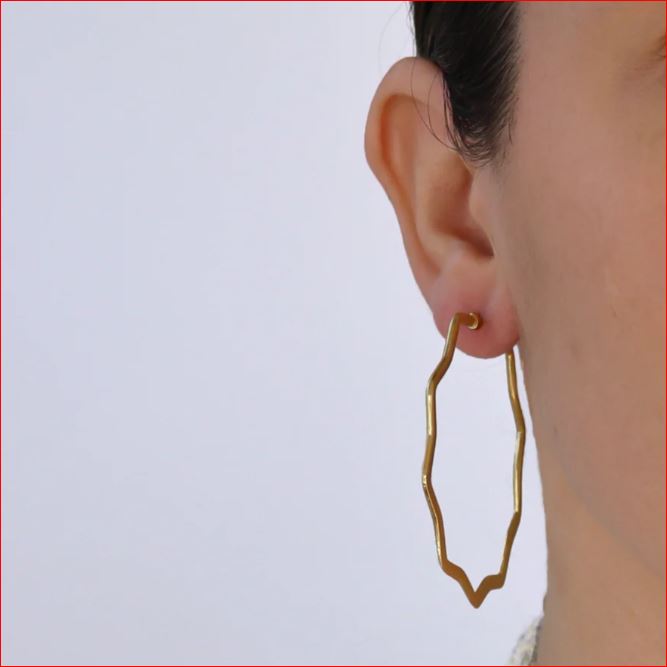 Karine Sultan Zig Zag Hoop Earrings