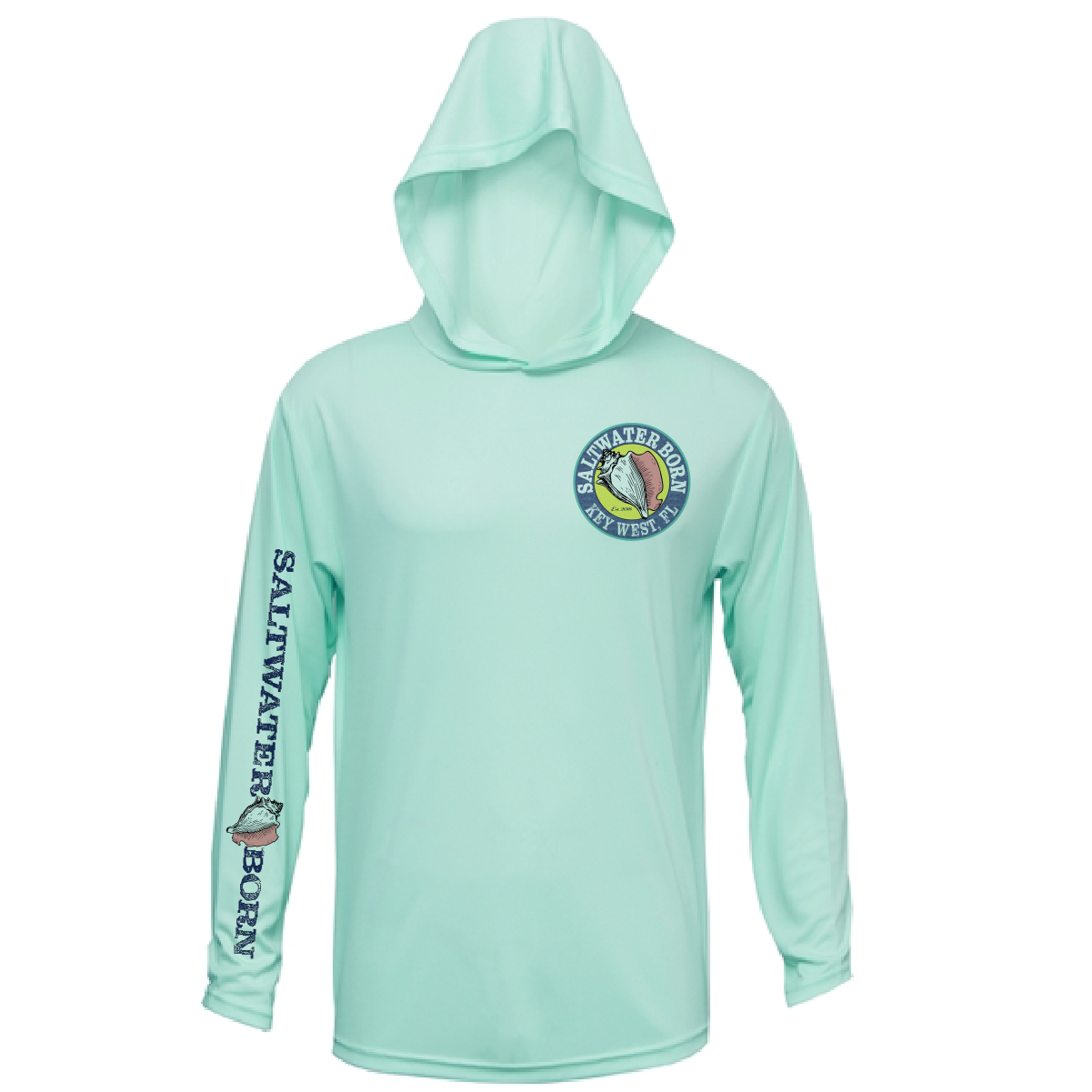 Key West, FL Realistic Turtle Long Sleeve UPF 50+ Dry-Fit Hoodie