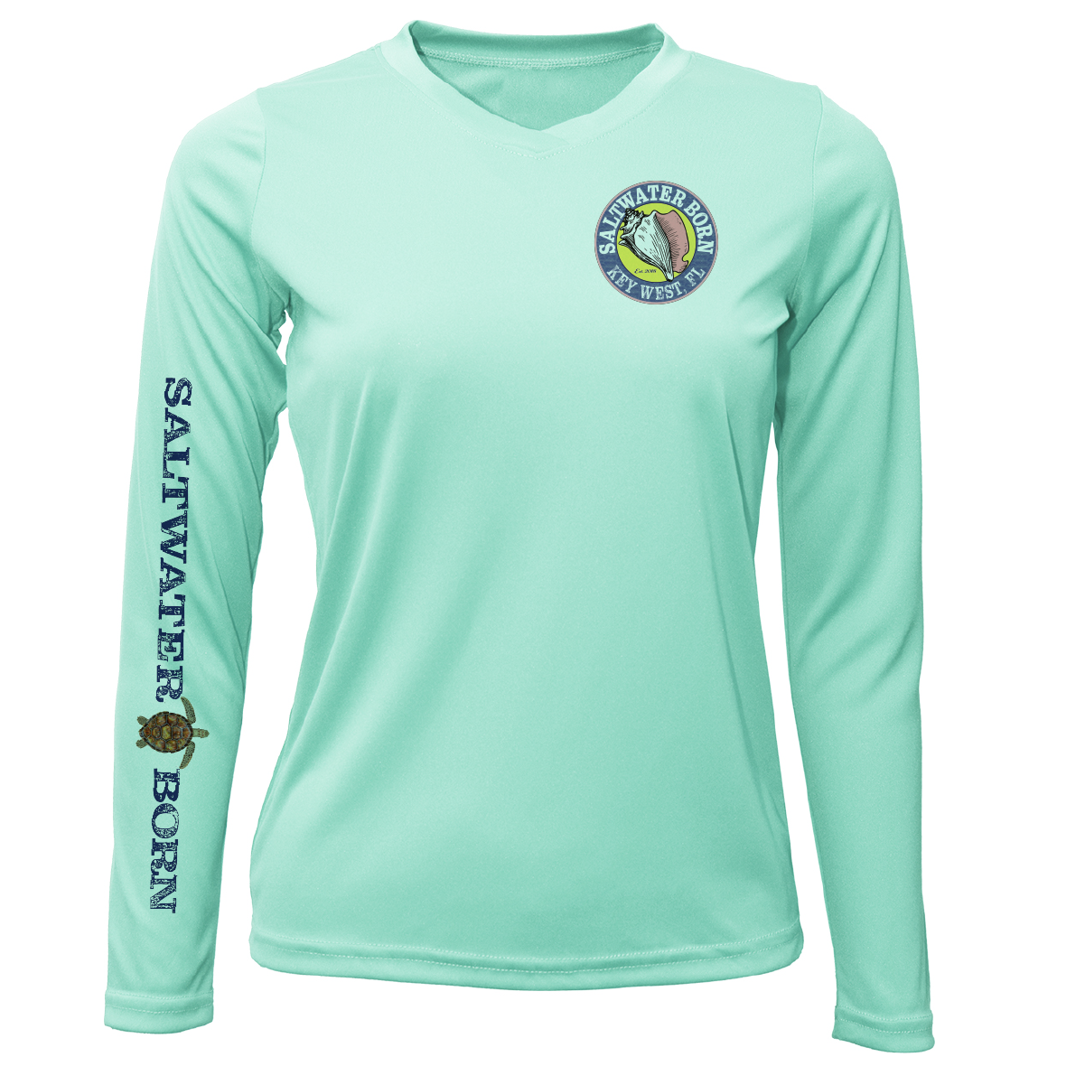 Key West Realistic Turtle Women's Long Sleeve UPF 50+ Dry-Fit Shirt