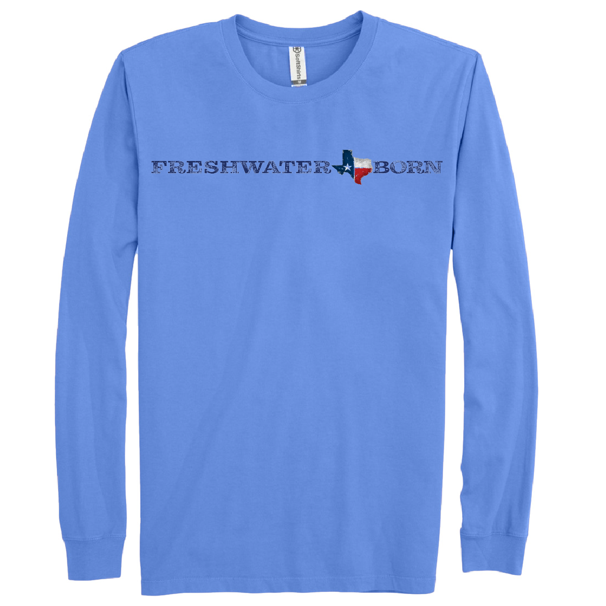 Texas Freshwater Born Linear Logo Women's Cotton Long Sleeve Shirt