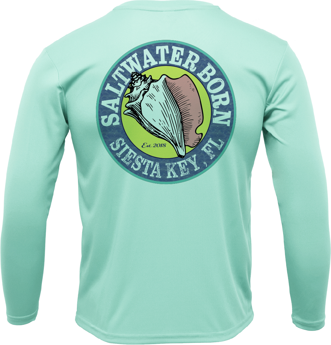 SK Snapper on Chest Long Sleeve UPF 50+ Dry-Fit Shirt
