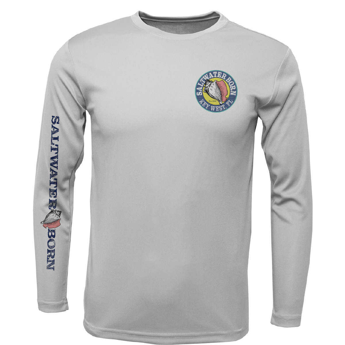 Key West, FL Realistic Lobster Men's Long Sleeve UPF 50+ Dry-Fit Shirt