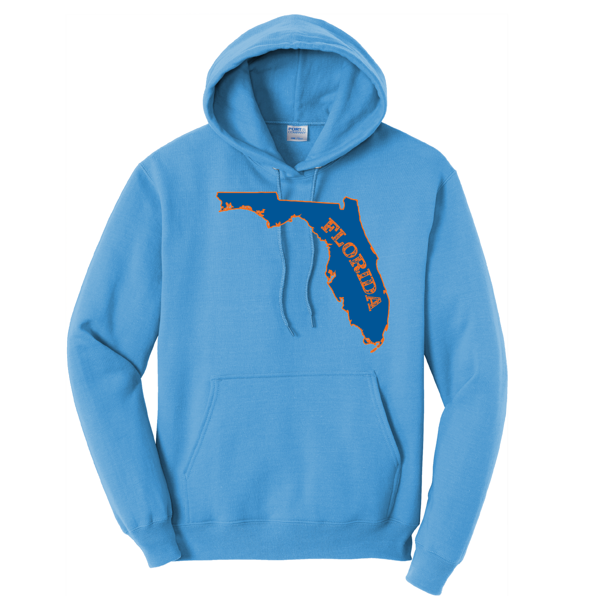 Orange and Blue Cotton Hoodie
