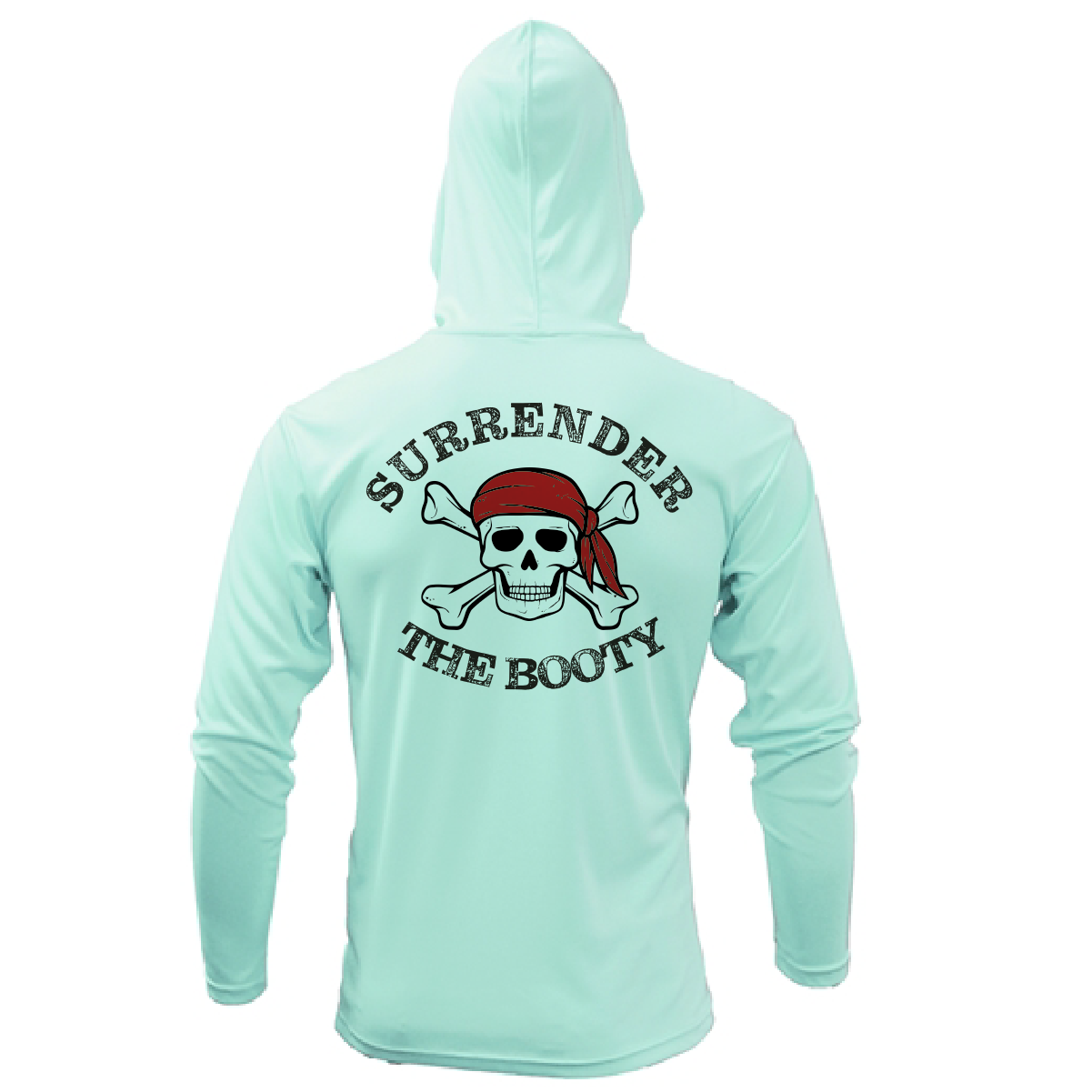 Michigan Freshwater Born "Surrender The Booty" Men's Long Sleeve UPF 50+ Dry-Fit Hoodie