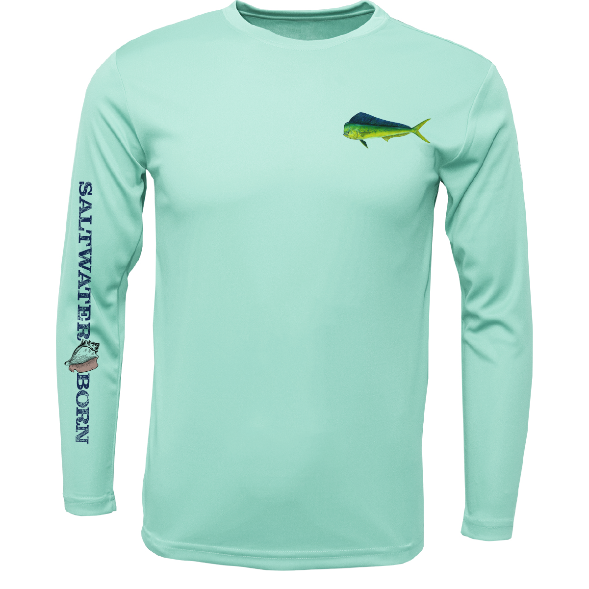 Key West, FL Mahi on Chest Boy's Long Sleeve UPF 50+ Dry-Fit Shirt