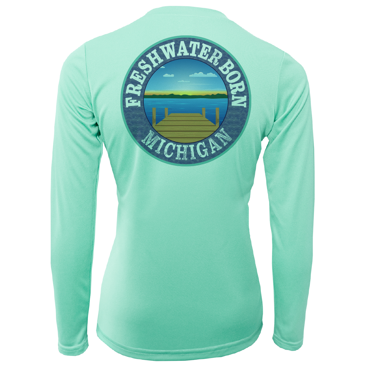 Michigan USA Freshwater Born Women's Long Sleeve UPF 50+ Dry-Fit Shirt