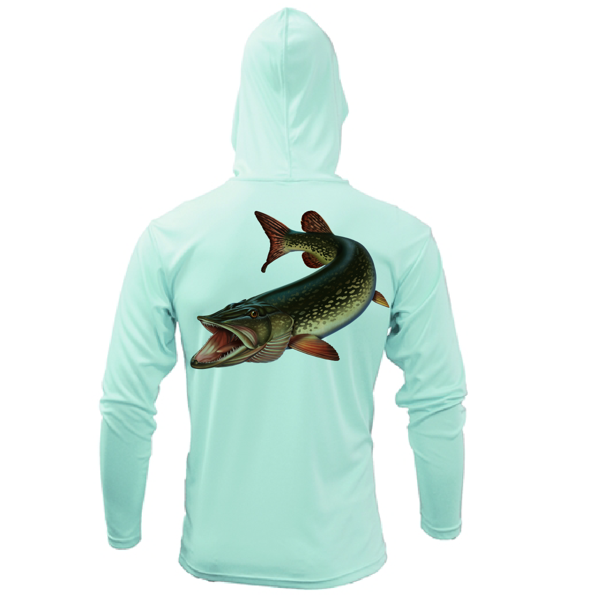 Michigan Freshwater Born Pike Men's Long Sleeve UPF 50+ Dry-Fit Hoodie