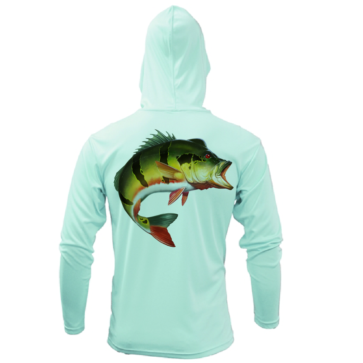Miami, FL Freshwater Born Peacock Bass Men's Long Sleeve UPF 50+ Dry-Fit Hoodie