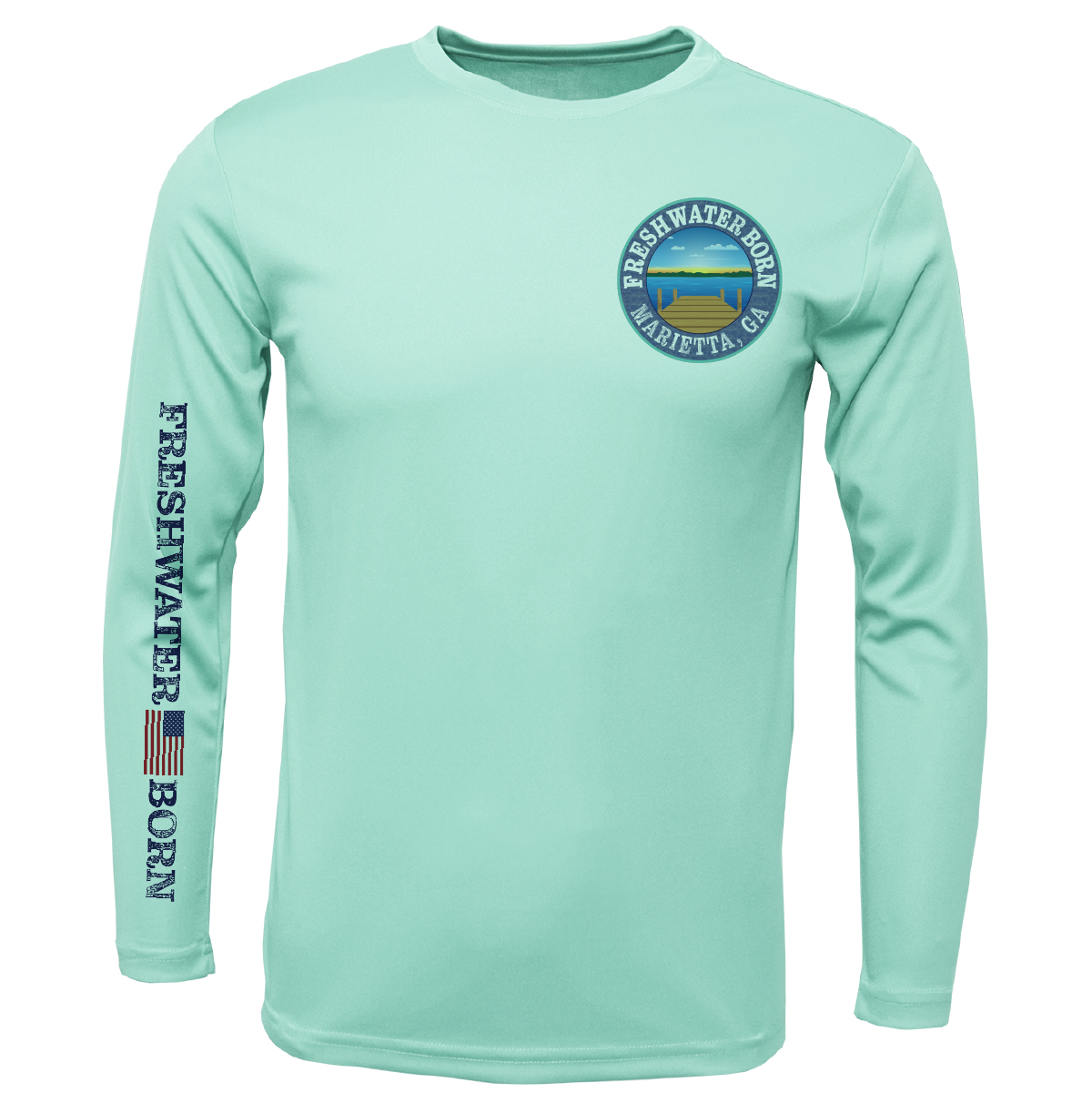 Marietta, GA Freshwater Born Kraken Men's Long Sleeve UPF 50+ Dry-Fit Shirt