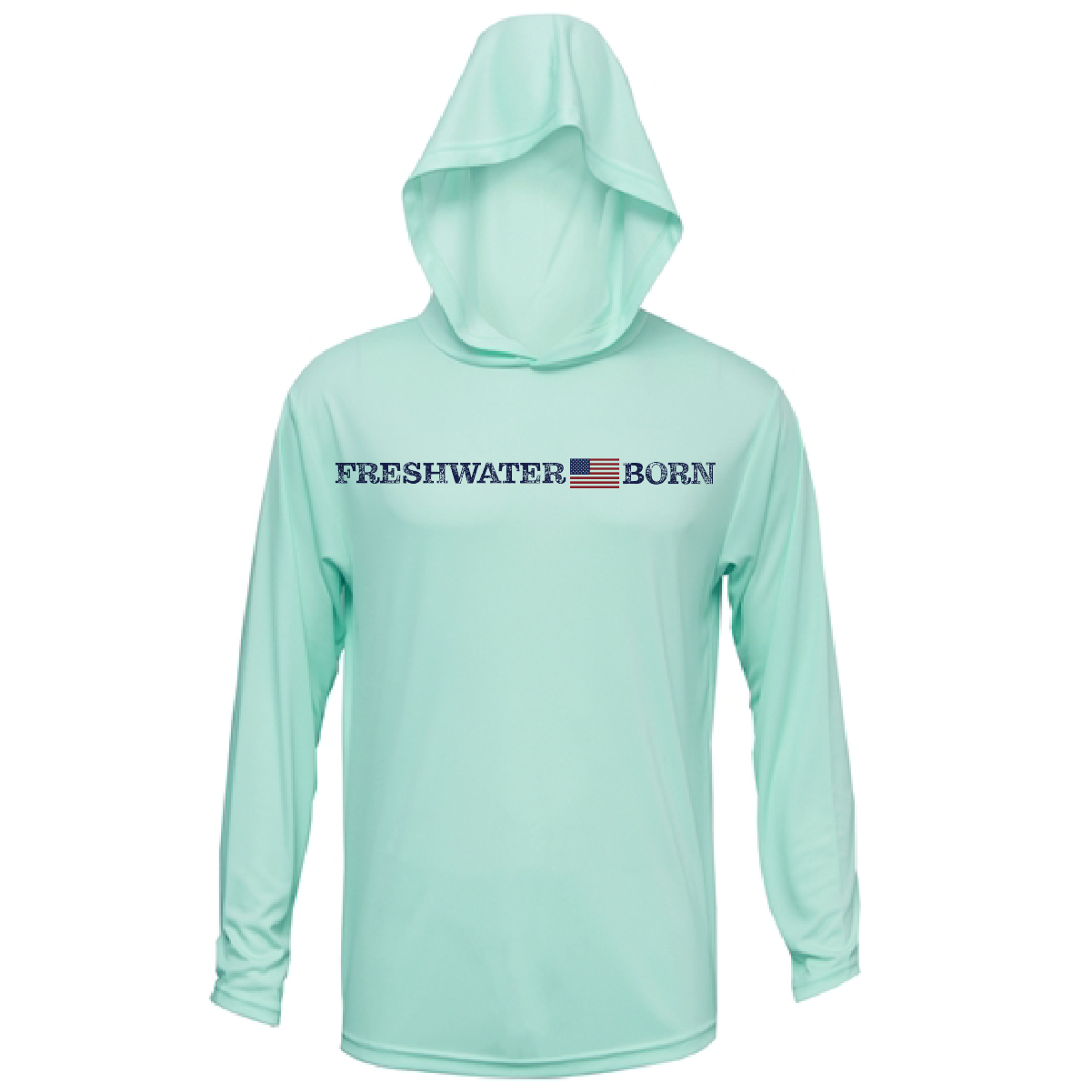 Michigan Freshwater Born Women's Linear Logo Long Sleeve UPF 50+ Dry-Fit Hoodie