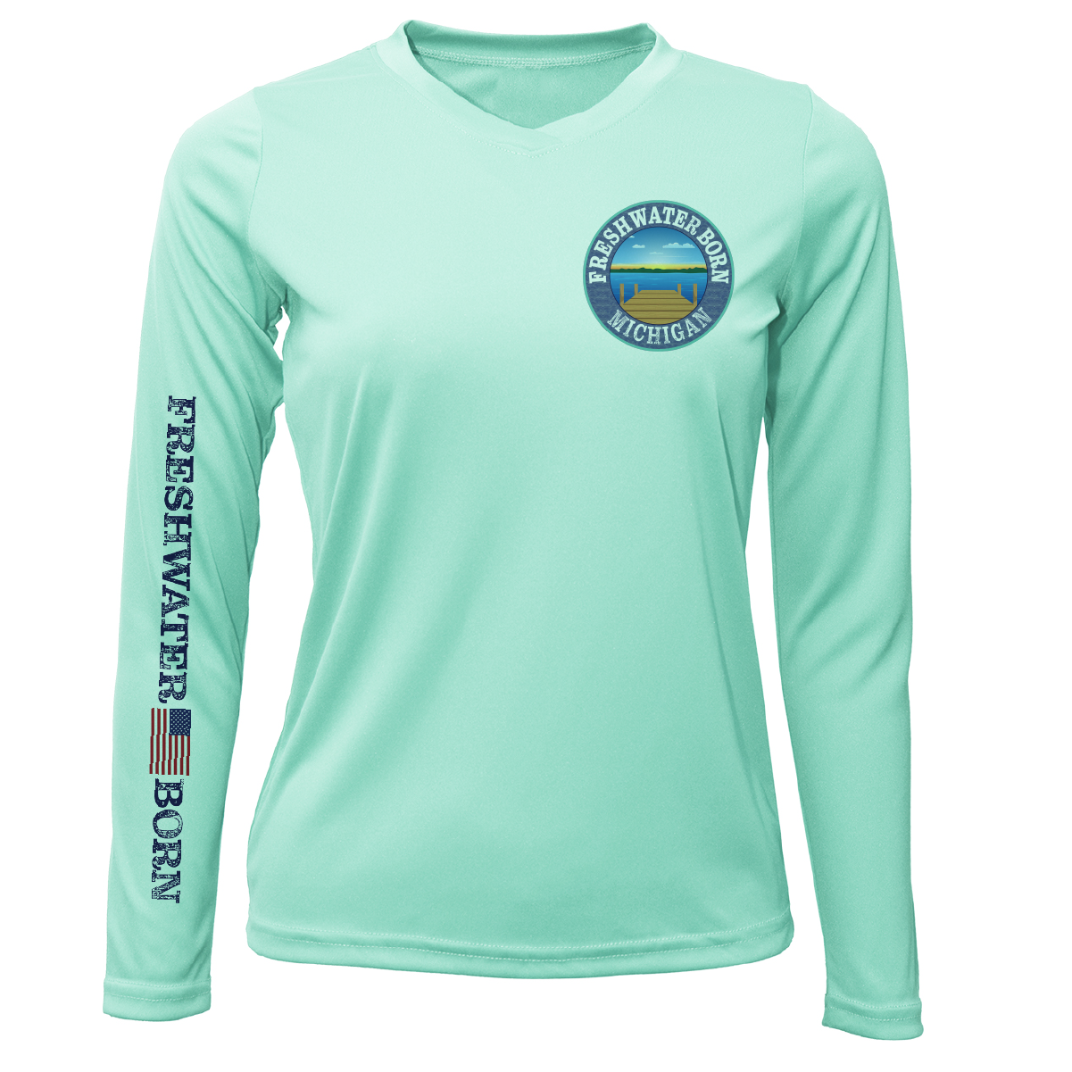 Michigan Freshwater Born Perch Women's Long Sleeve UPF 50+ Dry-Fit Shirt