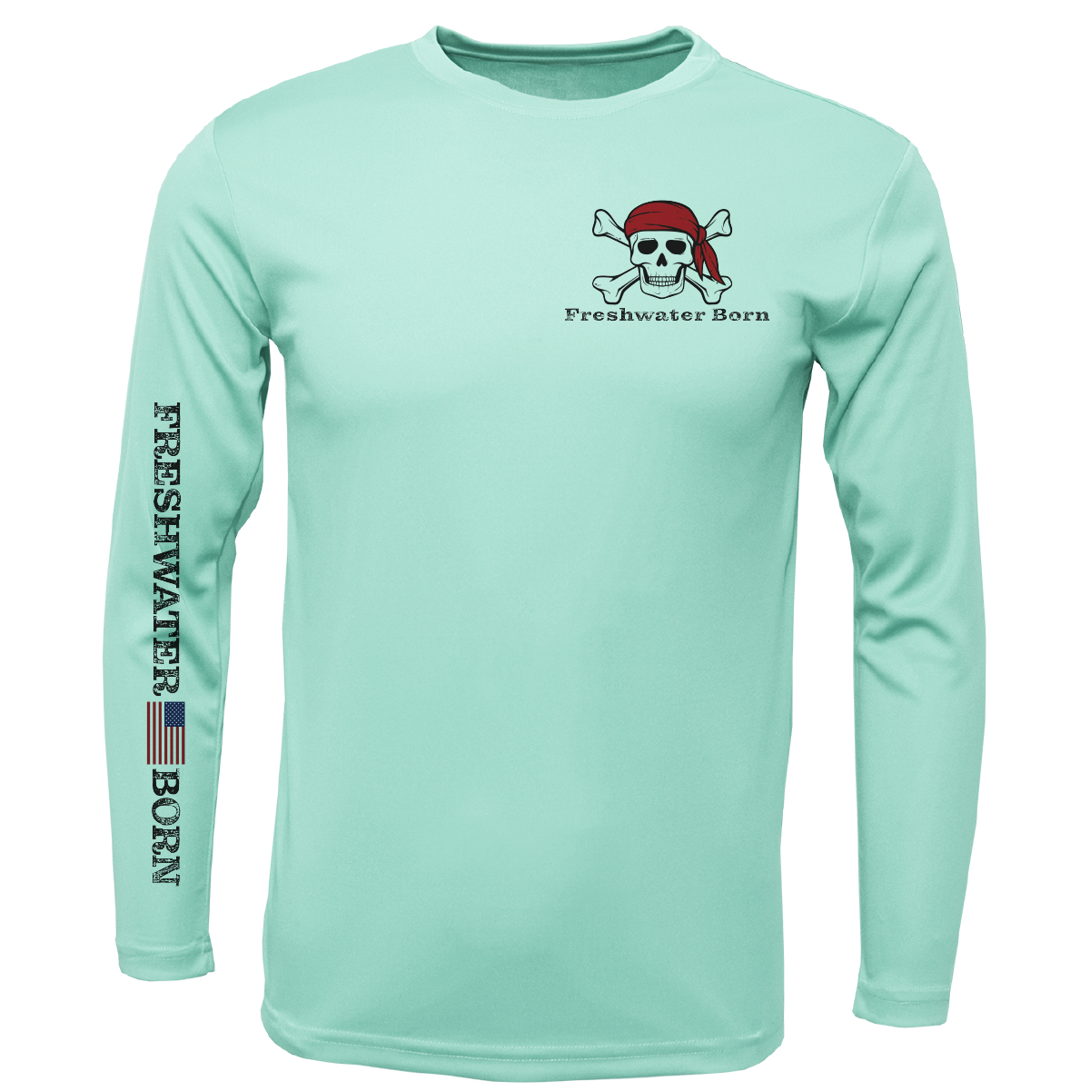 Freshwater Born "All For Rum and Rum For All" Men's Long Sleeve UPF 50+ Dry-Fit Shirt