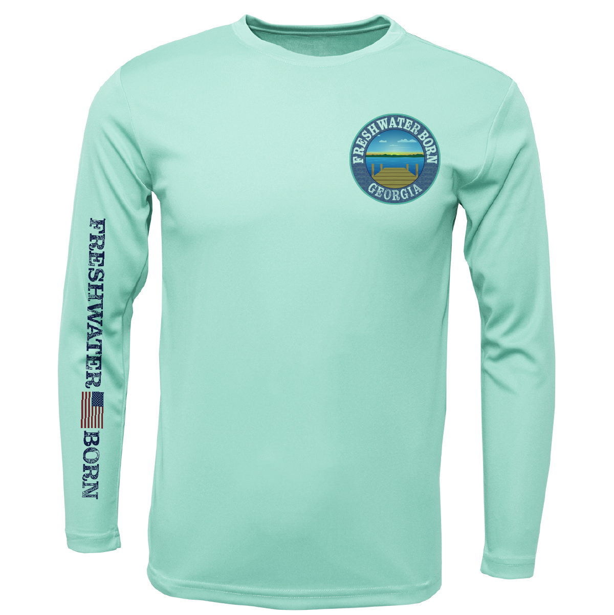Georgia Freshwater Born "All For Rum and Rum For All" Men's Long Sleeve UPF 50+ Dry-Fit Shirt