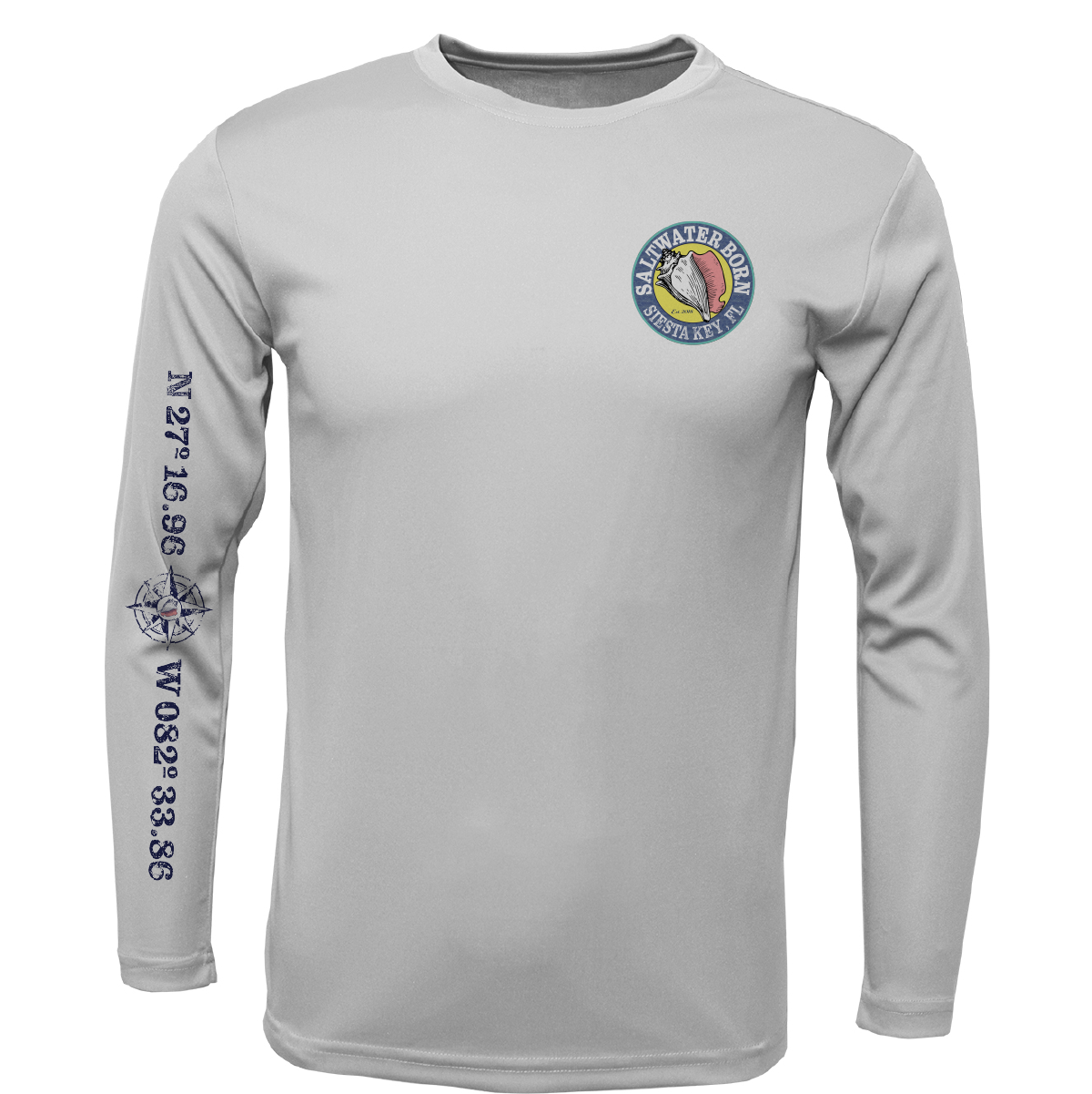 Siesta Key, FL Snook Men's Long Sleeve UPF 50+ Dry-Fit Shirt