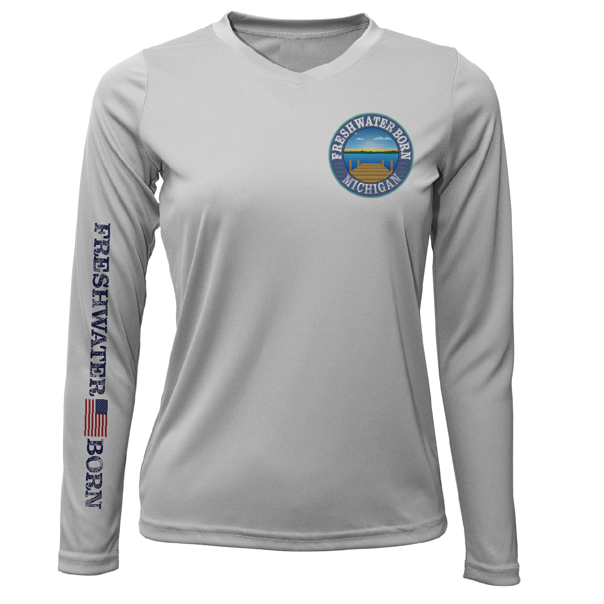 Michigan Freshwater Born Pike Women's Long Sleeve UPF 50+ Dry-Fit Shirt