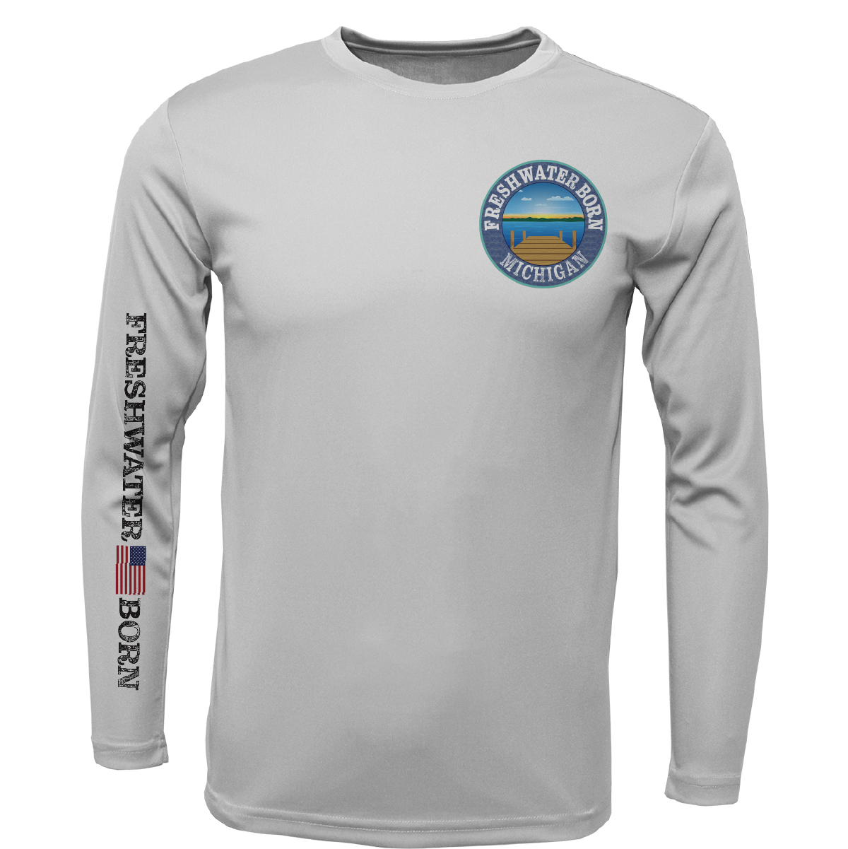 Michigan Freshwater Born "Surrender The Booty" Men's Long Sleeve UPF 50+ Dry-Fit Shirt