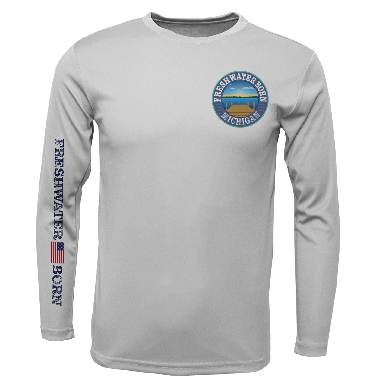 Michigan Freshwater Born "All For Rum and Rum For All" Men's Long Sleeve UPF 50+ Dry-Fit Shirt