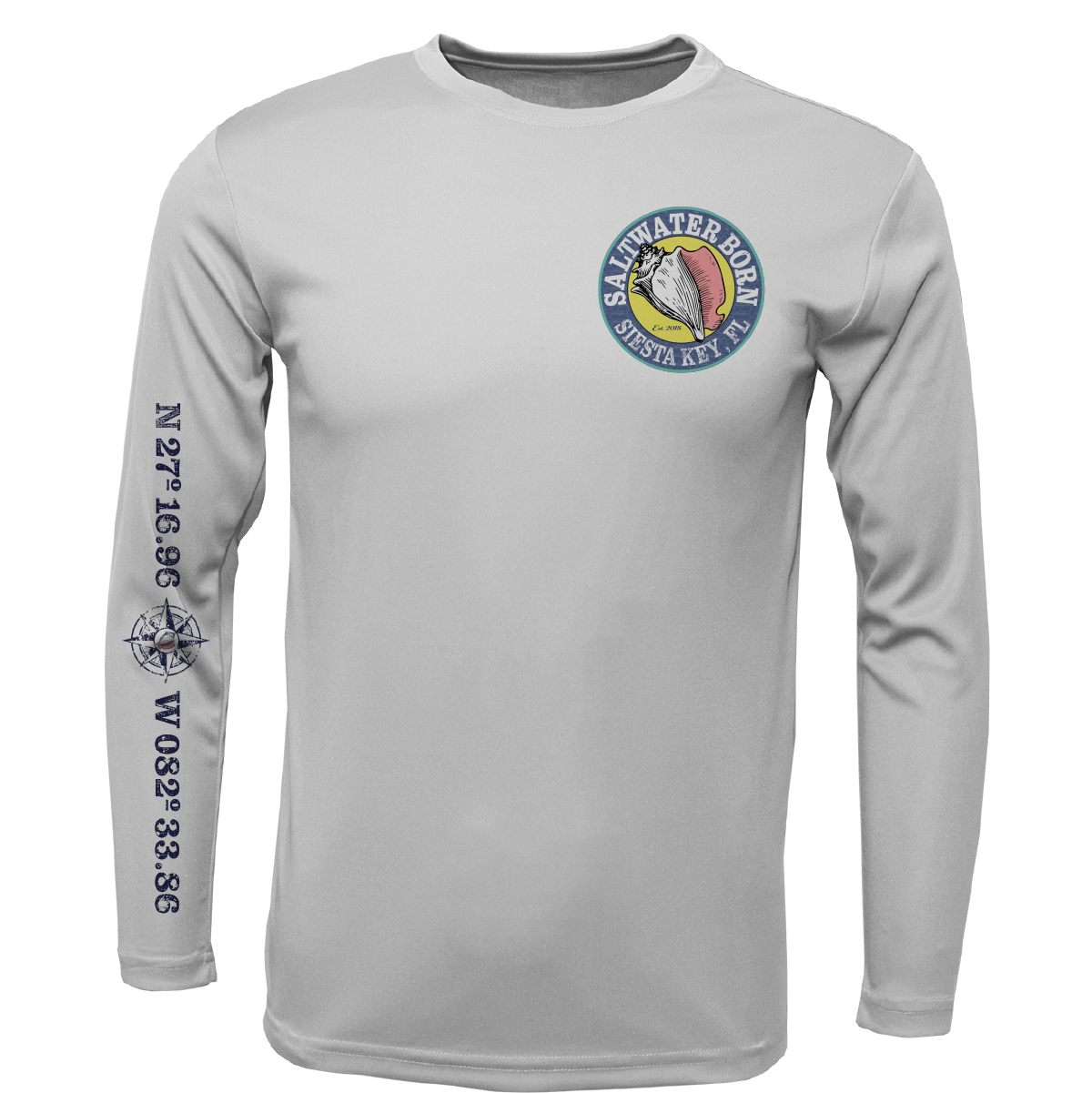 Siesta Key, FL "Surrender The Booty" Men's Long Sleeve UPF 50+ Dry-Fit Shirt