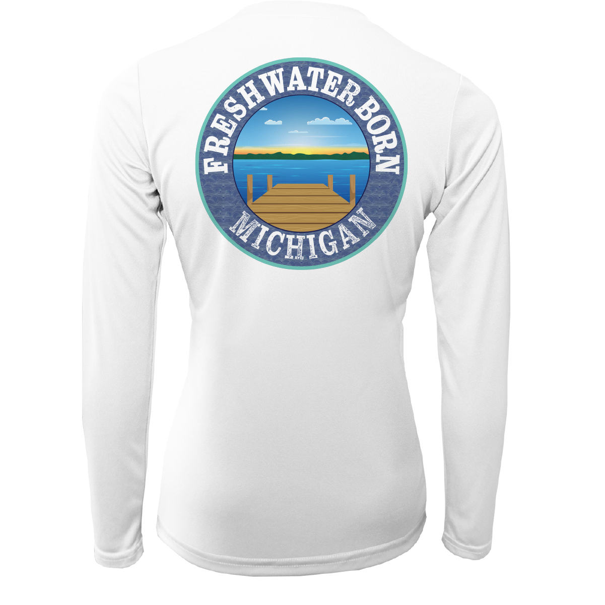 Michigan USA Freshwater Born Women's Long Sleeve UPF 50+ Dry-Fit Shirt