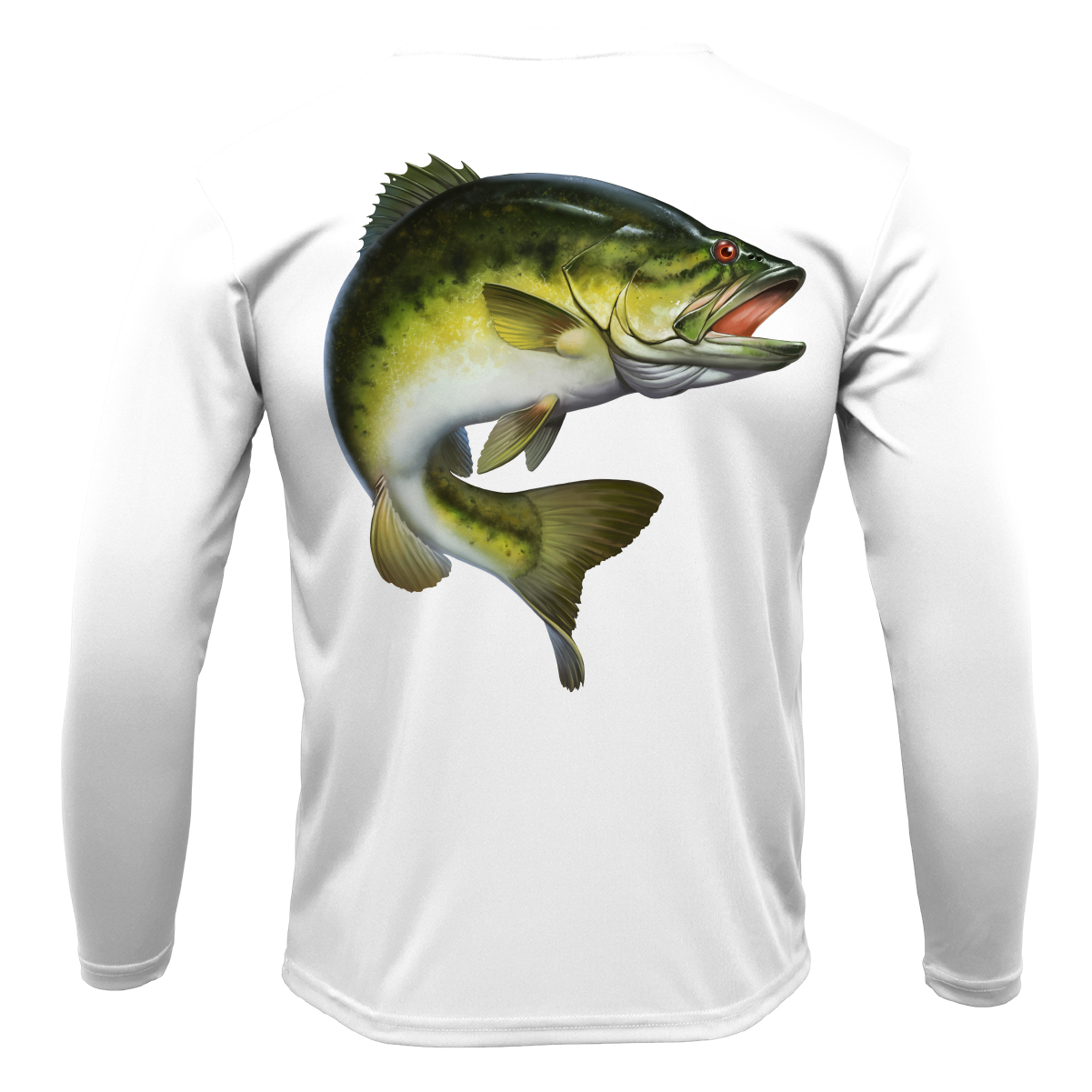 Marietta, GA Freshwater Born Largemouth Bass Men's Long Sleeve UPF 50+ Dry-Fit Shirt
