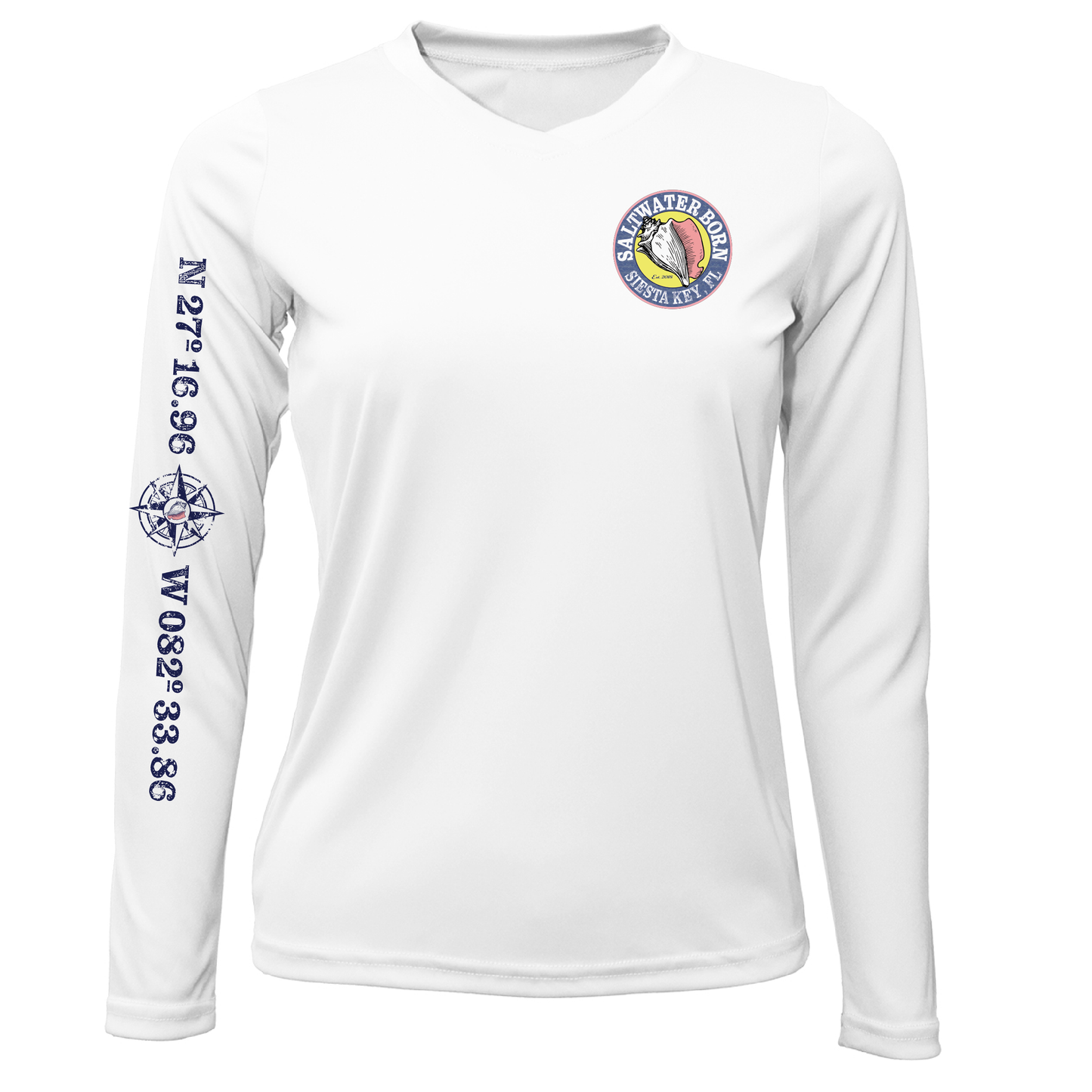 Siesta Key Saltwater Born Long Sleeve UPF 50+ Dry-Fit Shirt