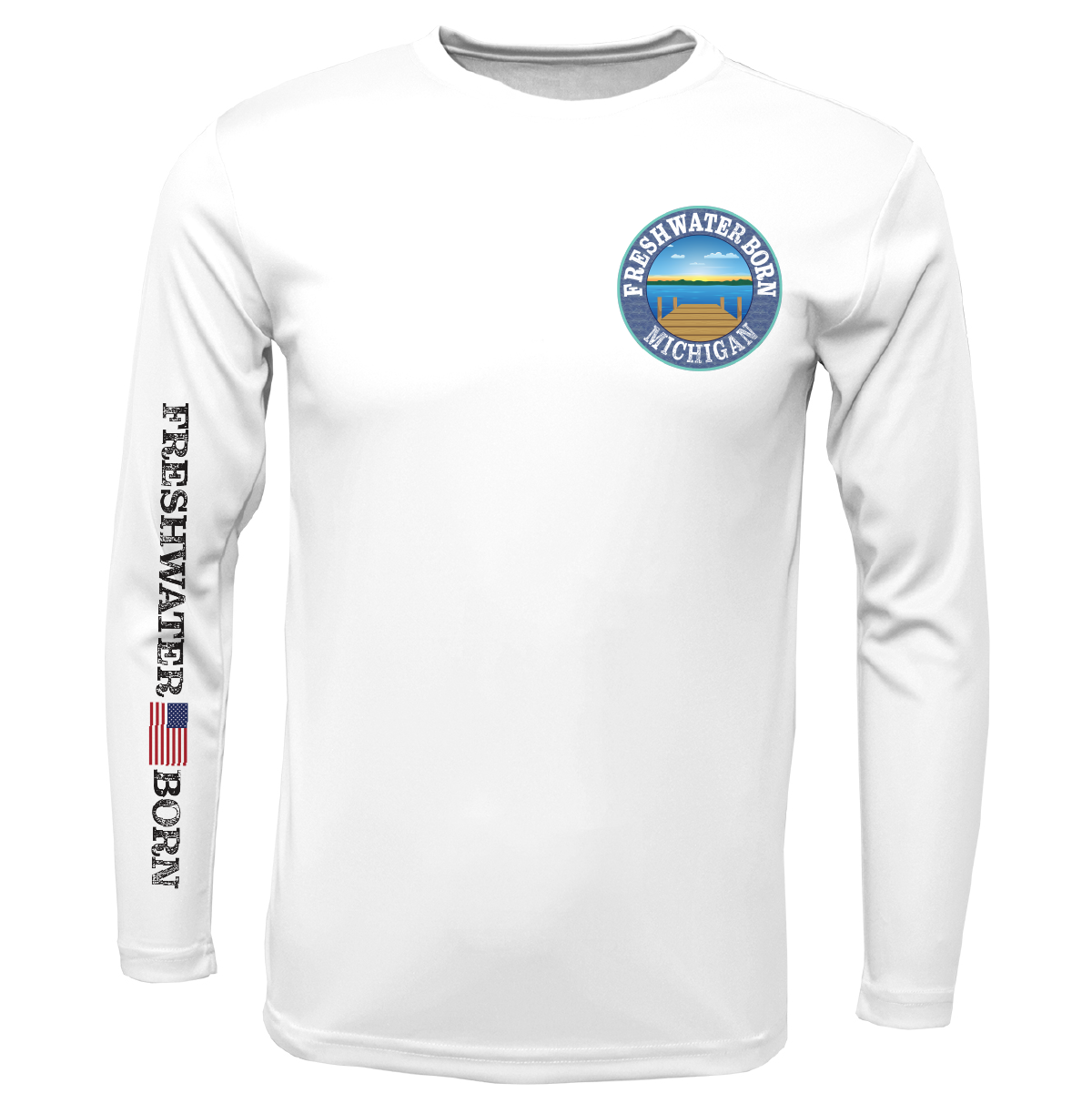 Michigan Freshwater Born "Surrender The Booty" Men's Long Sleeve UPF 50+ Dry-Fit Shirt
