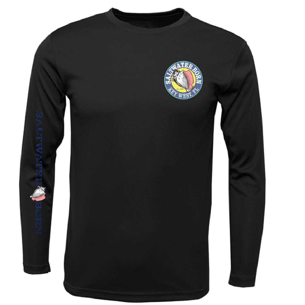 Key West, FL Realistic Lobster Men's Long Sleeve UPF 50+ Dry-Fit Shirt