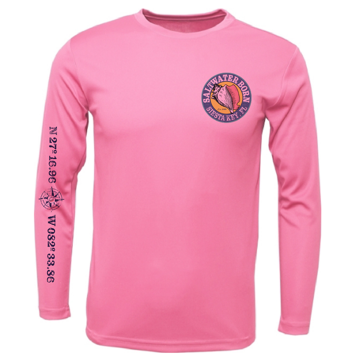 Siesta Key, FL "Surrender The Booty" Men's Long Sleeve UPF 50+ Dry-Fit Shirt