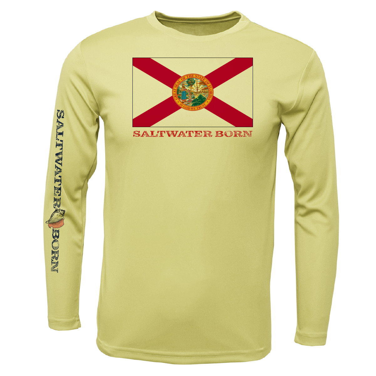 Key West, FL Flag Boy's Long Sleeve UPF 50+ Dry-Fit Shirt