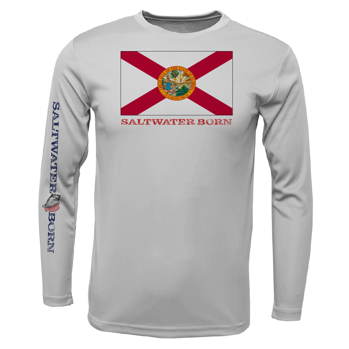 Key West, FL Flag Boy's Long Sleeve UPF 50+ Dry-Fit Shirt