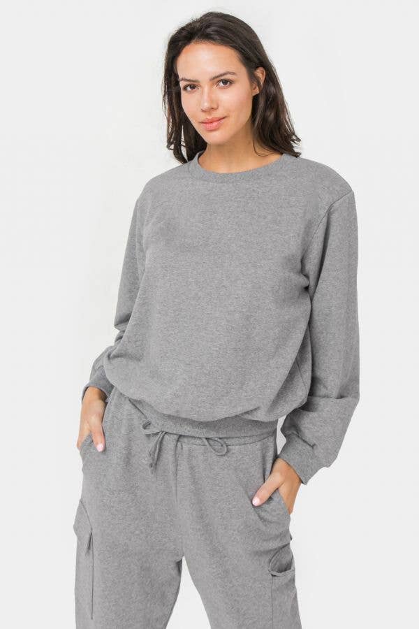 FLYING TOMATO - A sweatshirt top-AT2106: TAN / MEDIUM