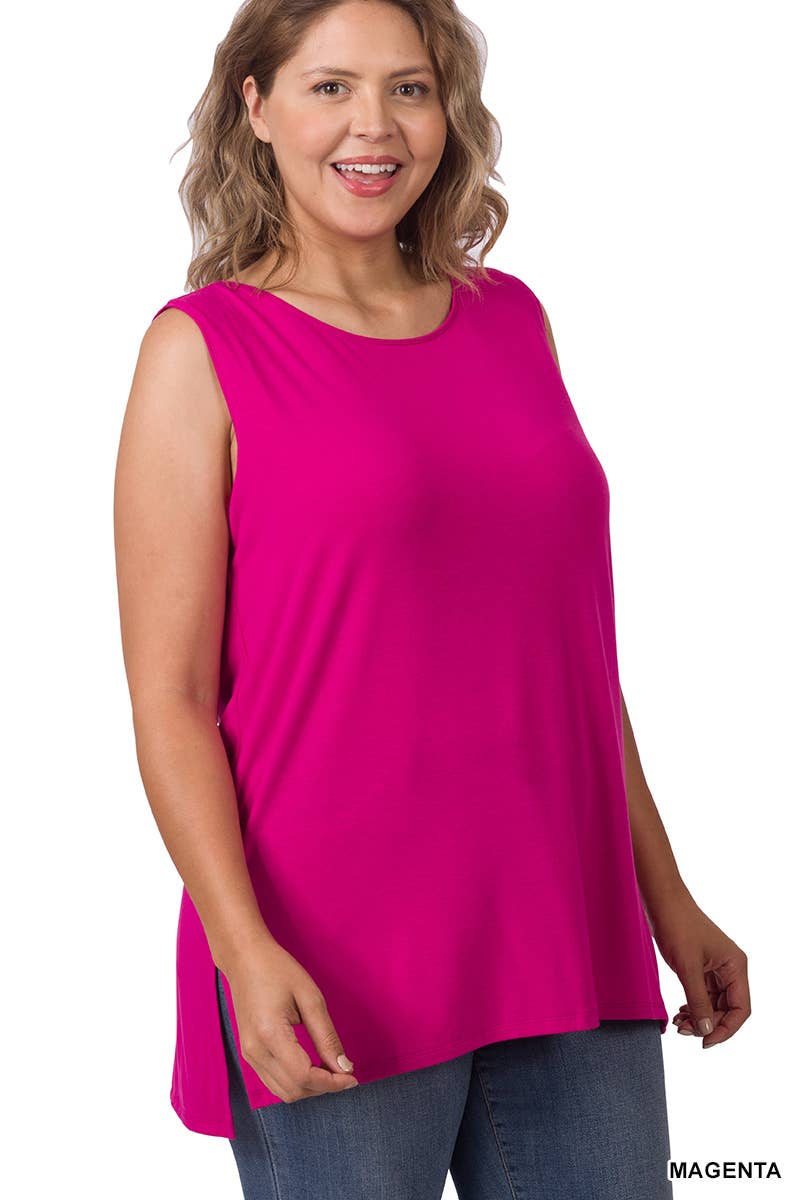 42POPS - SI-22945 Plus Sleeveless Round Top: +MINT-141095 / 3X