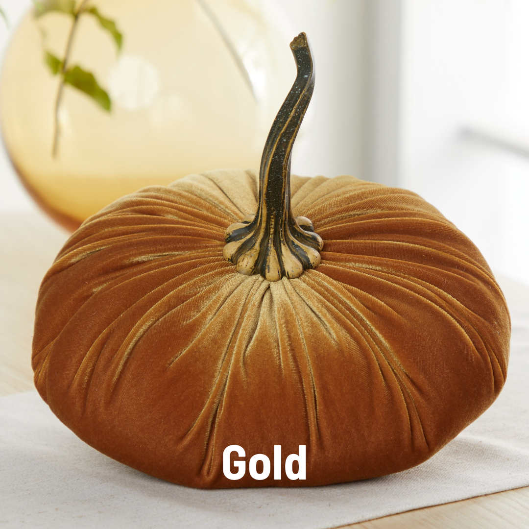 Your Heart's Content - Pumpkin Extra Large Velvet,  Fall Accent Decor, Centerpiece: Luxe Burnt Orange