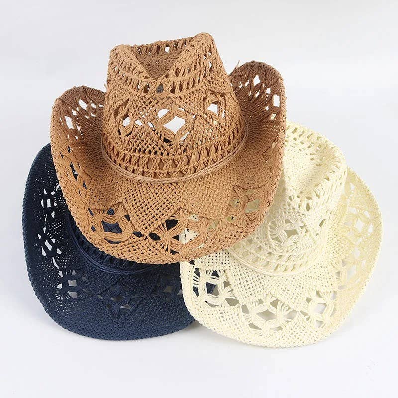 Syrrios Gifts LLC - Western Cowboy Cowgirl Straw Hat Sun Summer Beach Party: Blue
