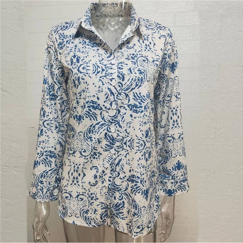 UZ Wholesale Store - Women's Casual Long Sleeve Shirt Blouse: 3269 / 2XL